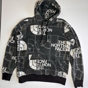 The North Face Mens Half Dome AOP Black and White Pullover Sweatshirt Size Small